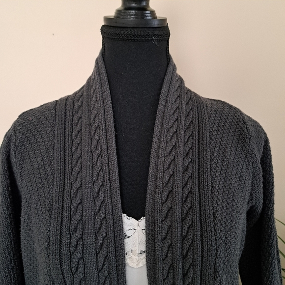 Croft & Barrow Sweater Grey Open Cardigan Women's Medium - Picture 10 of 10